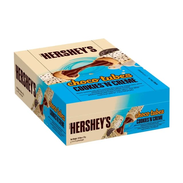 Hershey's Choco Tube Cookies 'n' Creme 18gx24 Pieces