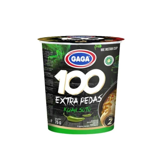 Gaga Cup Noodles 100 Extra Pedas Kuah Soto 75g