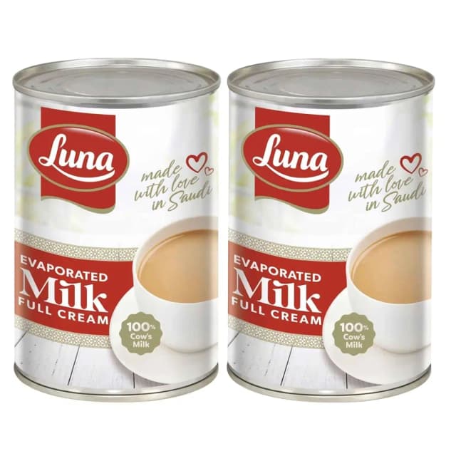 Luna Evaporated Milk Full cream 400gx2 Pieces