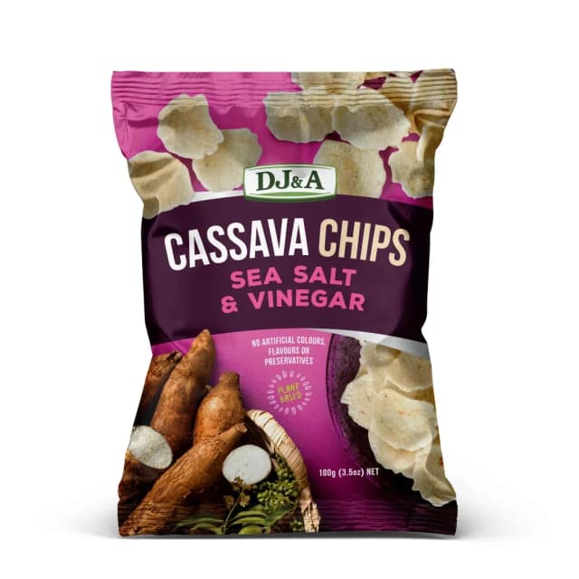 Dj&A Cassava Vegetable Chips Sea Salt & Vinegar 100g