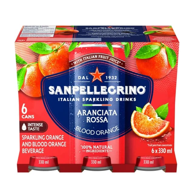 San Pellegrino Aranciata Rossa 330mlx6 Pieces
