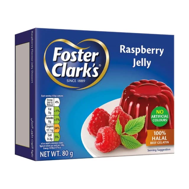 Foster Clark Raspberry Jelly 80gx12 Pieces