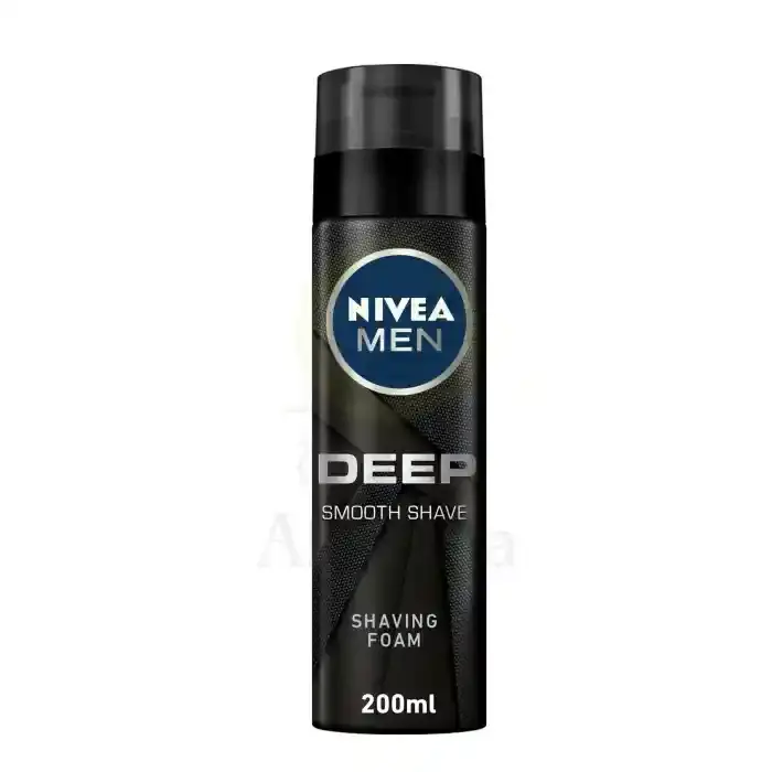 Nivea Men Deep Shaving Foam Smooth Shave with Antibacterial Black Carbon & Ultra Glide Technology 200ml