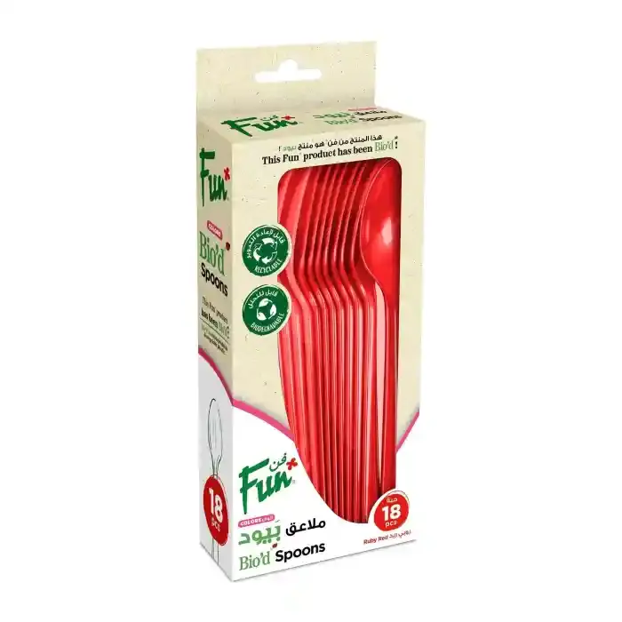 Fun Bio Spoons Ruby Red 18Pcs