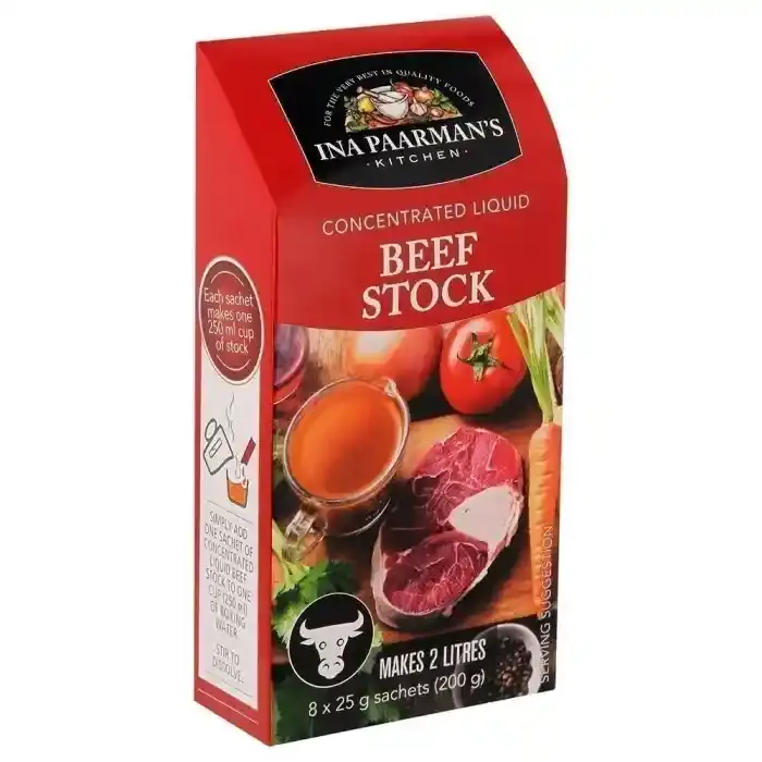 Ina Paarman's Stock Beef Concentrated Liquid 25gx8 Pieces
