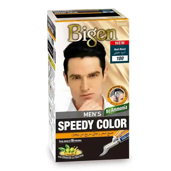 Bigen Men's Hair Speedy Color 100 Real Black 80g
