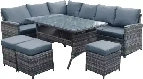 KMAX77 SOFA 5SEATER GREY+3SINGLE SEATER