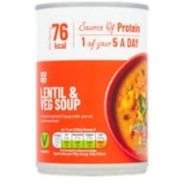 Co-Op Soup Lentil & Vegetable 400 g