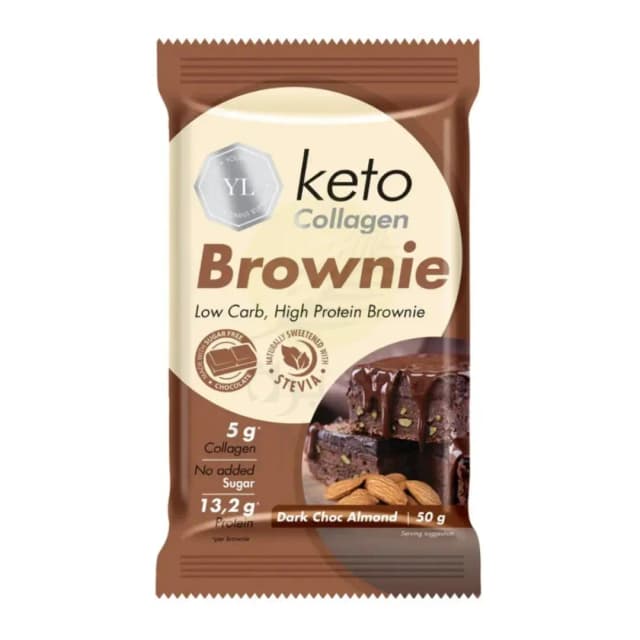 Youthful Living Keto Collagen Brownie Dark Chocolate Almond 50g