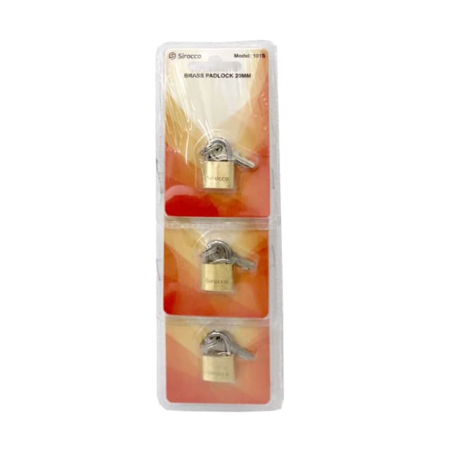 Sirocco Pad Lock 20mm Pack of 3