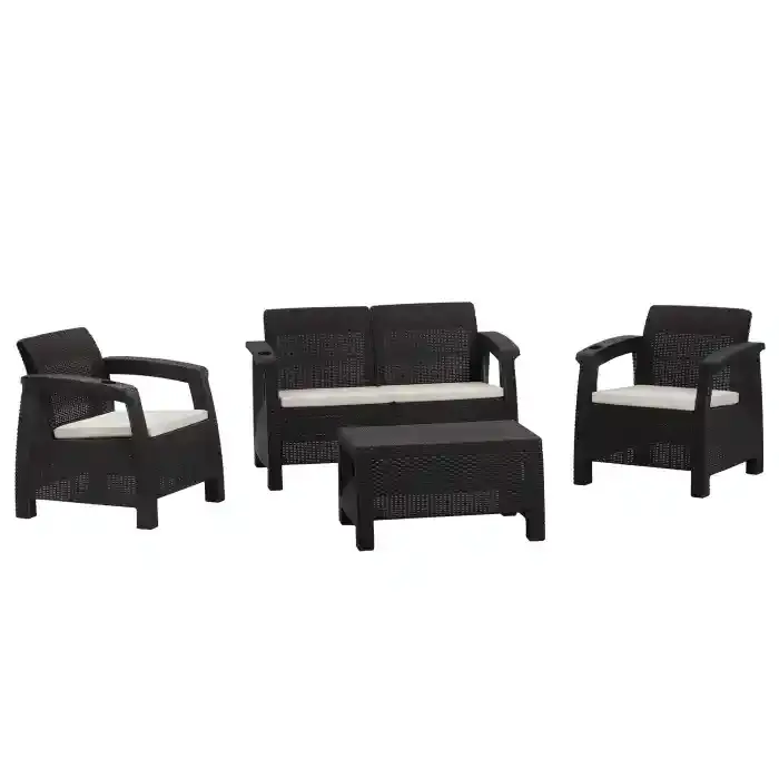 MQ PLASTIC FC PATIO SET WENGE 425-WEN