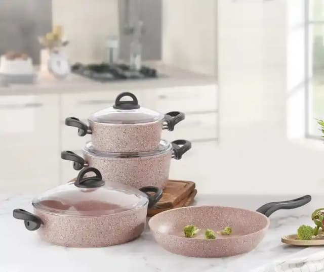 Alm Forged Aluminum Cooking Set, 7 Pieces