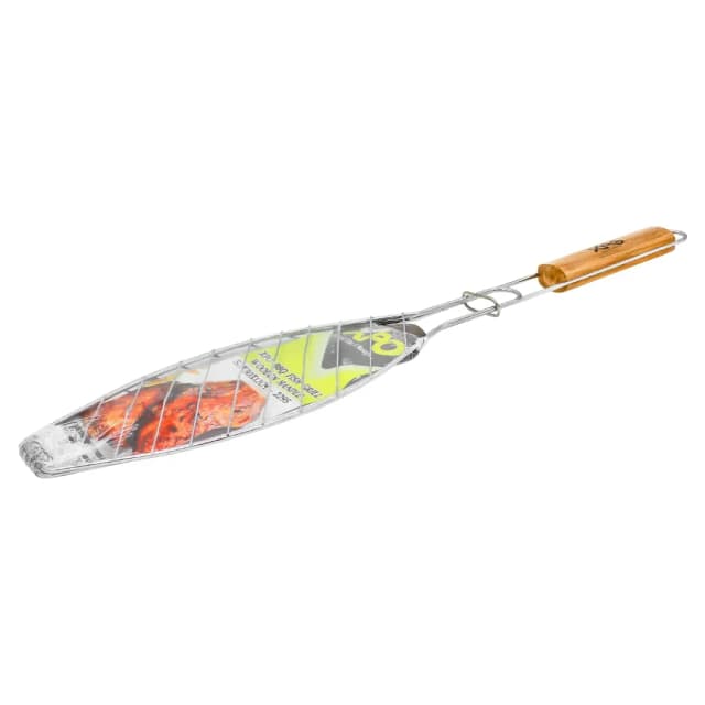 XPO Barbecue Fish Grill Wooden Handle