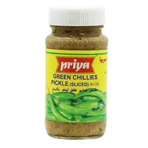 Priya Green Chili Pickle Sliced in Oil 300g