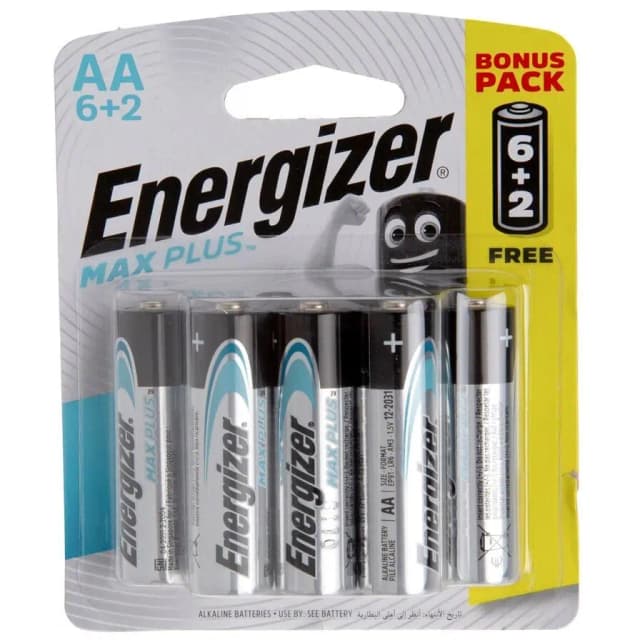 Energizer Battery Max Plus Alkaline AA BP8 6 + 2