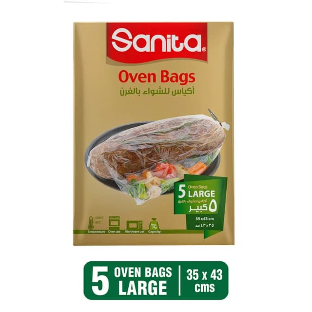 Sanita Oven Bags Large 35x43cm Pack of 5