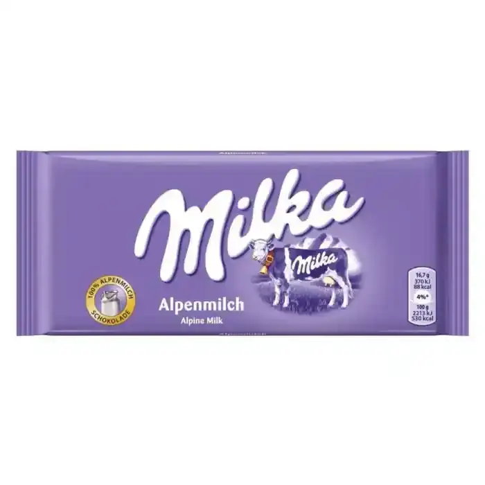 Milka Alpine Milk Chocolate Tablet 100G