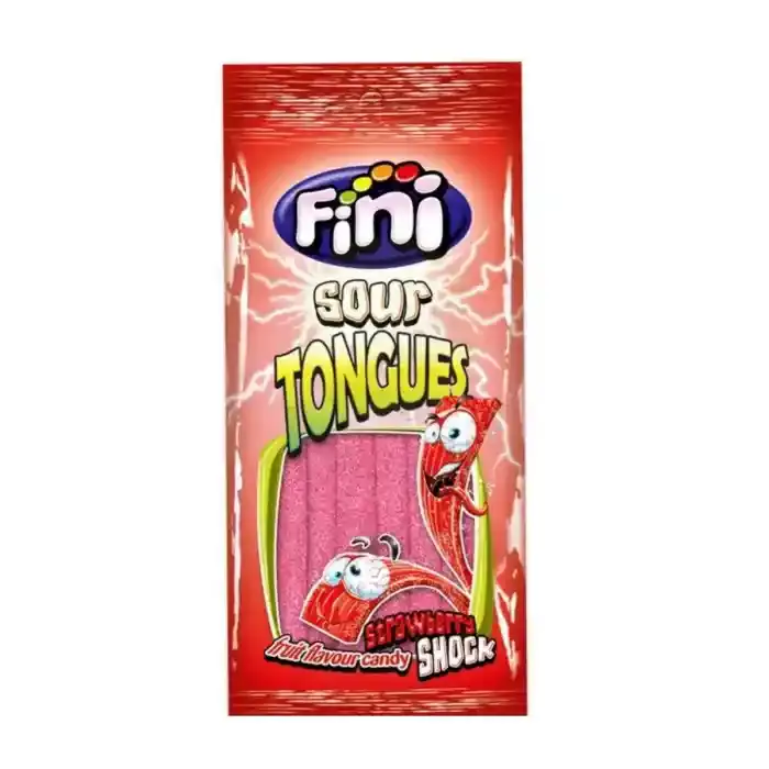 Fini Sour Strawberry Shock Tongues 80g