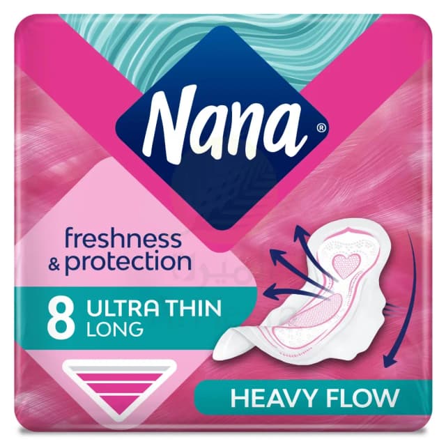 Nana Sanitary Pads Ultra Thin Long with Wings 8 Pcs