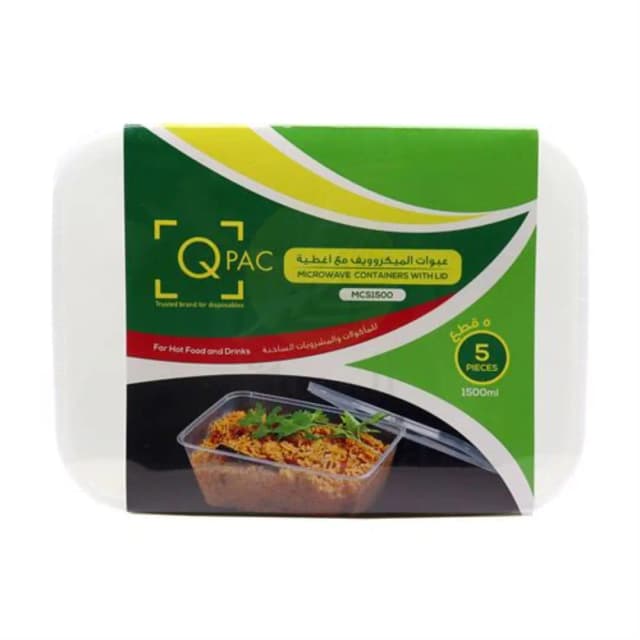 QPAC Microwave Rectangular Container 1500ml