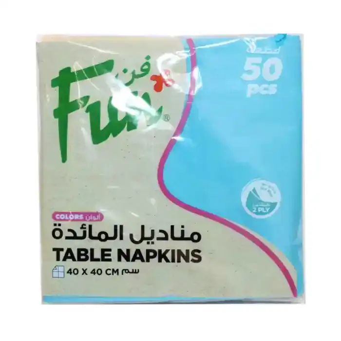 Fun 2 Ply Napkin - Sky Blue, 40x40, 50 Pieces