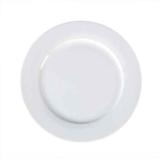 Porceletta Porcelain Ivory Flat Plate 11 Inch 27.5 cm 08-044