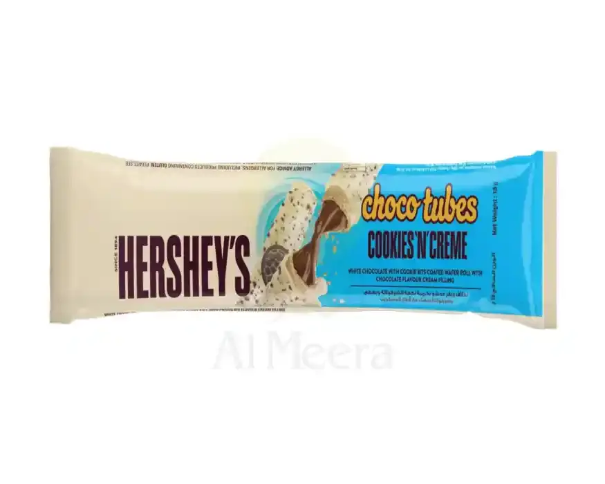 Hershey's Chocotubes Wafer Roll Cookies 'N' Creme with White Chocolate & Cookie Bits 18g