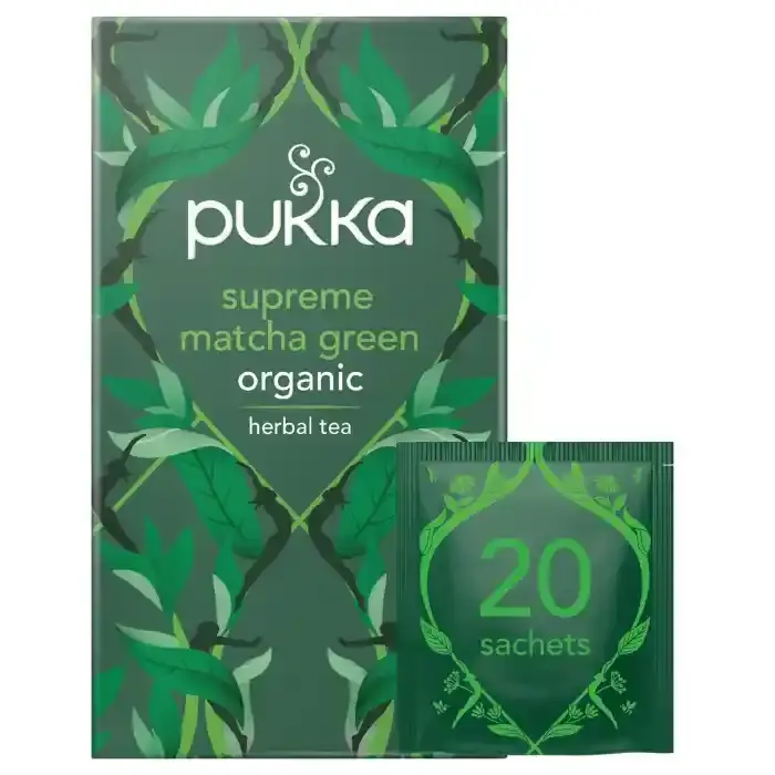 Pukka Supreme Matcha Organic Herbal Matcha Green Tea with Sencha Teabags, 20 Teabags