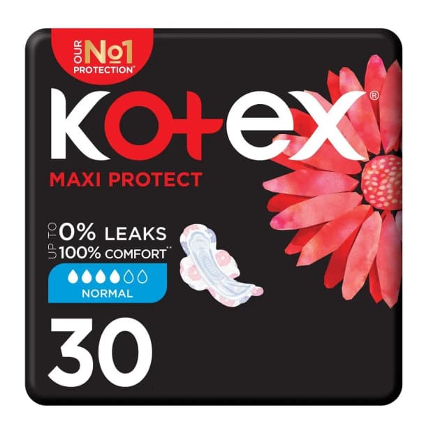 Kotex Maxi Protect Normal with Wings Pads 30 Count