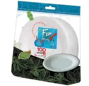 Fun Paper Plate 15Cm 100Pcs White