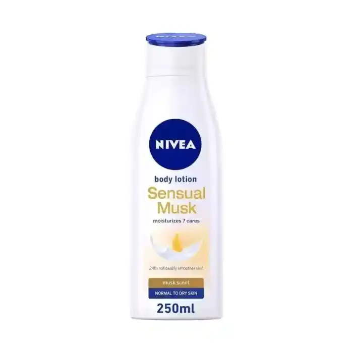 Nivea Body Lotion Sensual Musk 24 Hours of Noticeably Smoother Skin Moisturizes and Cares 250ml
