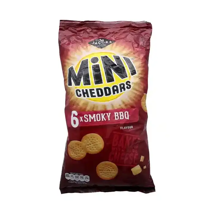 Jacobs Mini Cheddars Smokey Bbq 6Pack 150G