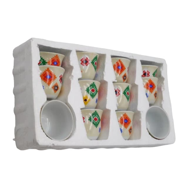 Al Rahal Ceramic Cups 12-Piece Set White DV013-1