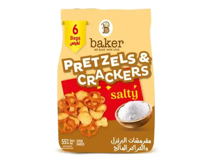 Baker Pretzels & Cracker Salty 20gx6 Pieces