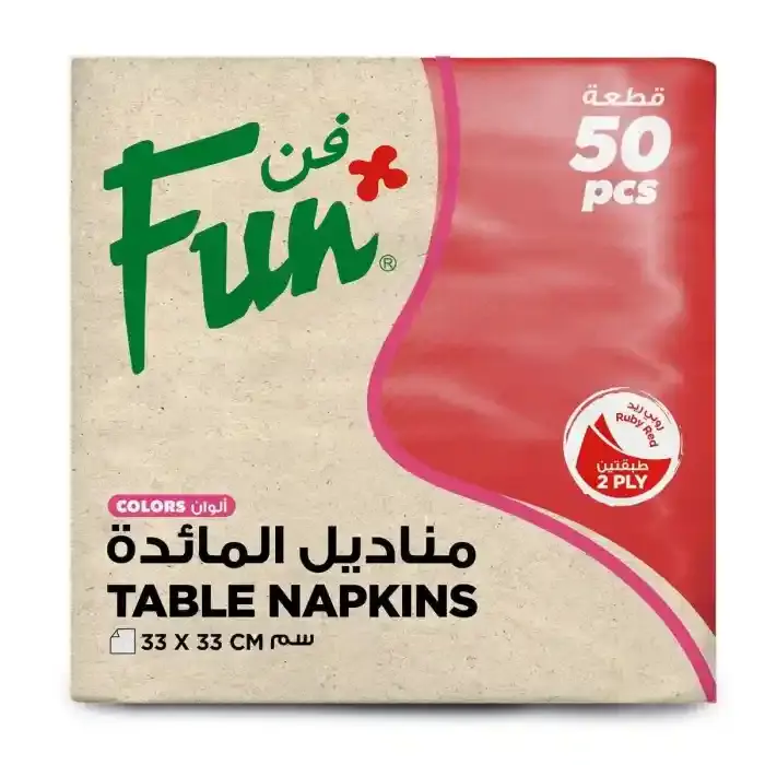 Fun 2Ply Napkin 33X33Cm Ruby Red 50Pcs