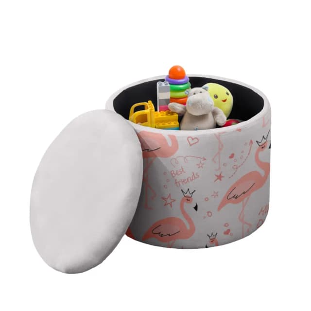 Ottoman Flamingo Storage Chair Kids 38x38x24cm