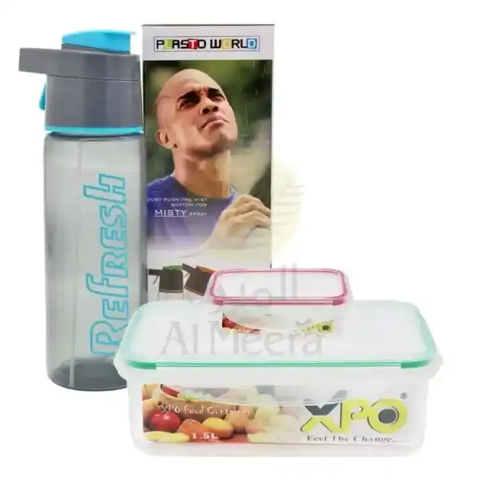 Xpo Click & Seal Box Set + Water Bottle, 800ml Combo