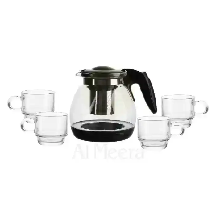 Ryb Glass Teapot 1200Ml + 4 Mugs 230Ml