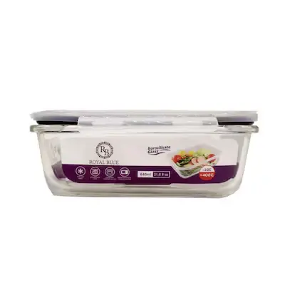 Royal Blue Glass Foodsaver Rectangular 1000ml