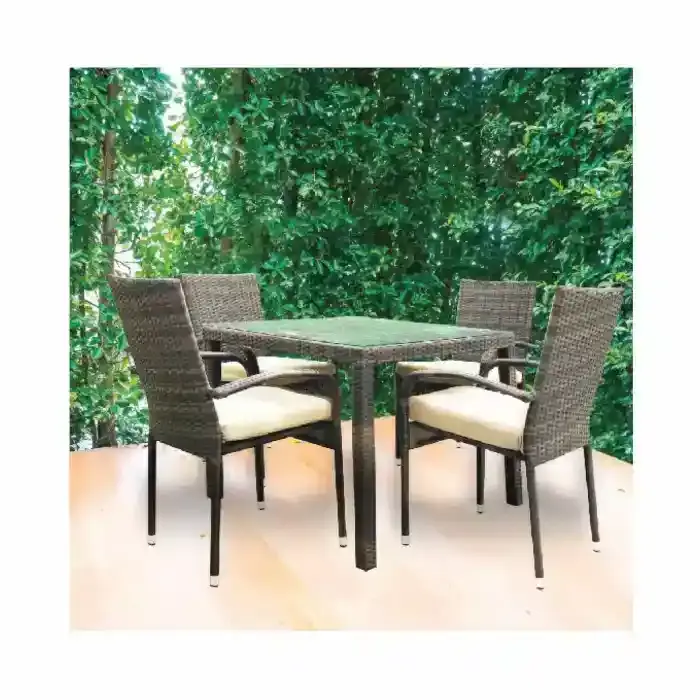 DINING SET 4 PERSON BROWN VAN004-2-4