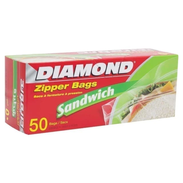 Diamond Sandwich Bags Zipper 50 Pieces