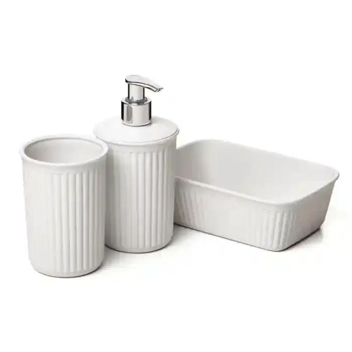 Tatay White Tooth Soap Organizer Set, 3 Pack
