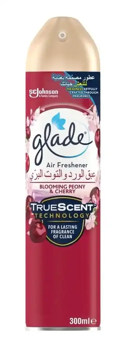 Glade for Long Lasting Fragrance of Clean with Blooming Peony & Cherry Air Freshener 300ml