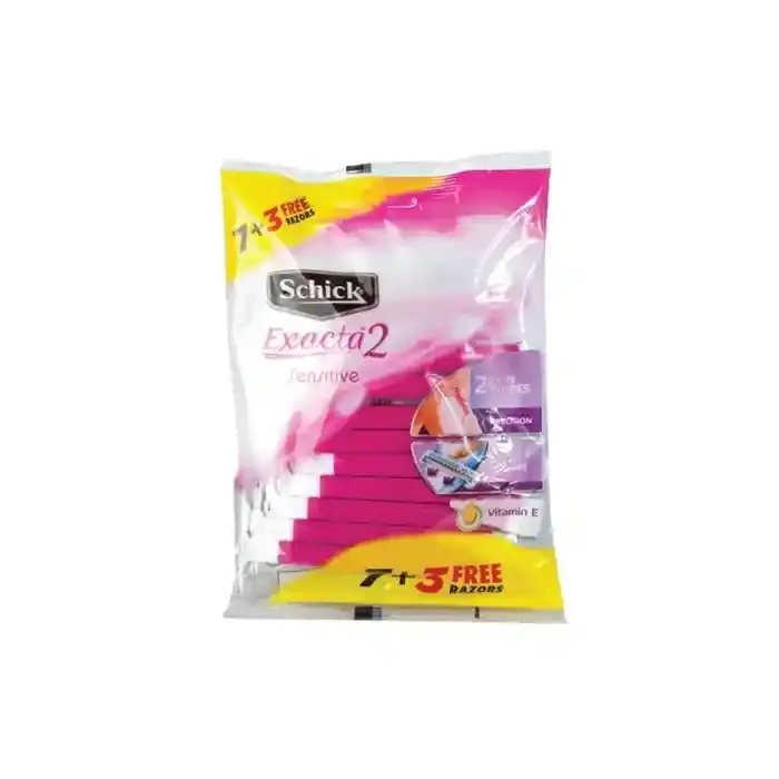 Schick Exacta 2 Sensitive Intuition Pink Disposable Razors 7+3 Pcs