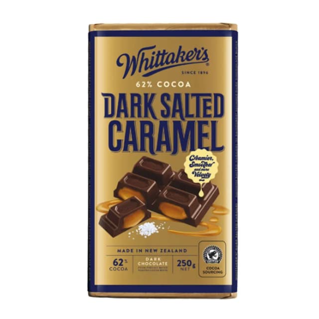 WHITTAKERS CHOCOLATE DARK SALTED CARAMEL 250G