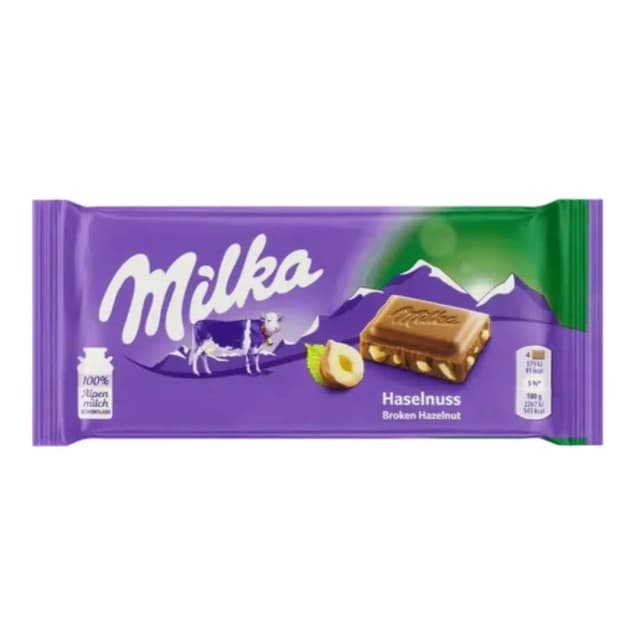Milka Chocolate Bar Hazelnuts 100g