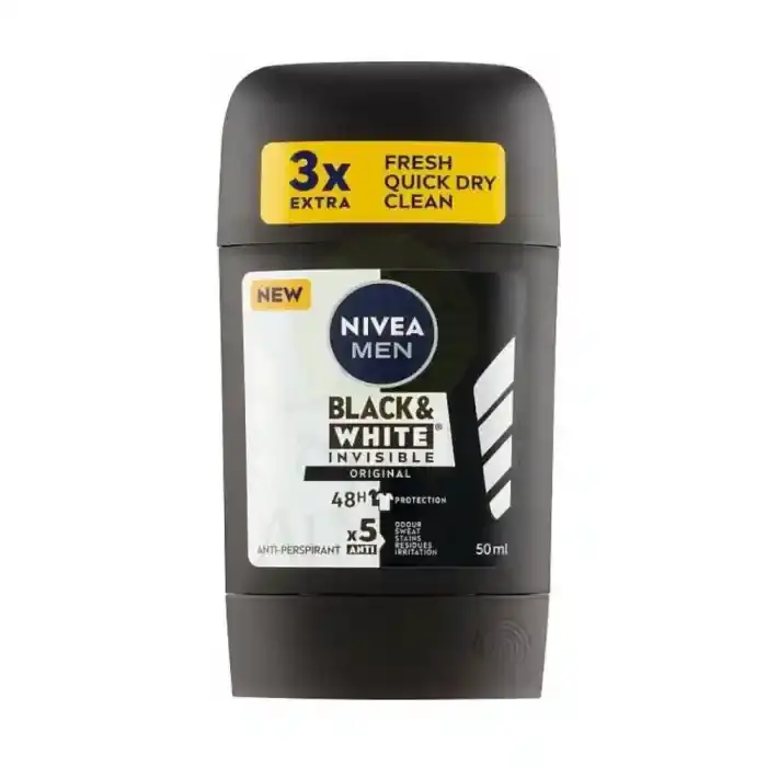 NIVEA DEO STICK BLACK & WHITE MALE 50ML