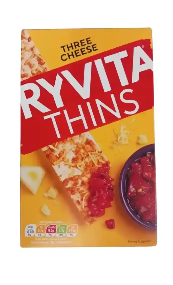 Ryvita Thins Three Cheese Crackers 125G