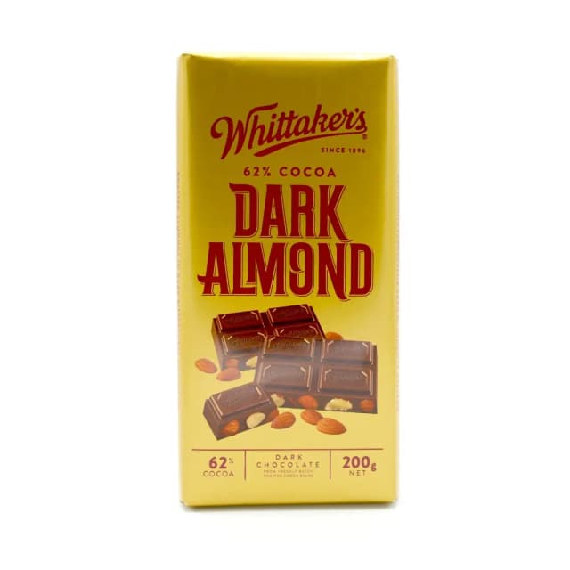 Whittaker's Dark Almond Bar 200g
