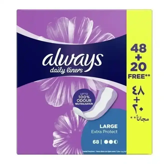 ALWAYS LINERS EXTRA PROTECT LARGE 68